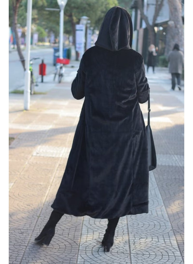 Barbora Winter Fur Women's Jacket Full Length TR296BLACK - Image 3